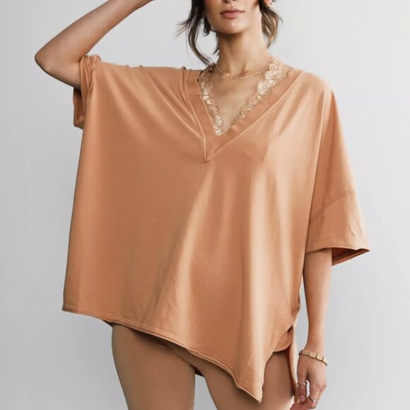 Free People Tan Short Sleeve Tee - Picture 4 of 8